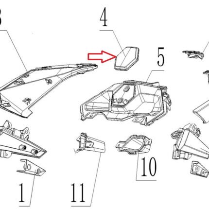 SPN 125 Arkçı Sele Orta Kapak Kırmızı